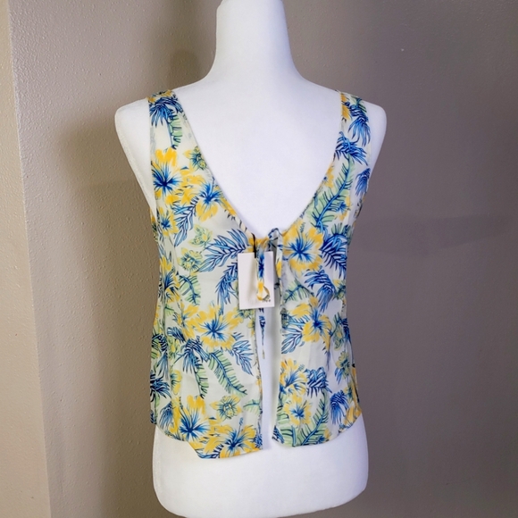 Aritzia Wilfred Free Kempner Lightweight Tie Back Flyaway Tank Top Tropical Sm - Picture 4 of 11